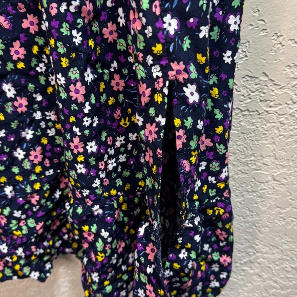 NWOT iRACHEU Navy Floral Boho Midi Dress Smocked High Waist Size L - Picture 4 of 6